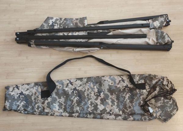 Камуфляжная 196x66 армейская раскладушка НАТО с карманом, чехлом, мультикам, вес 9,8 кг