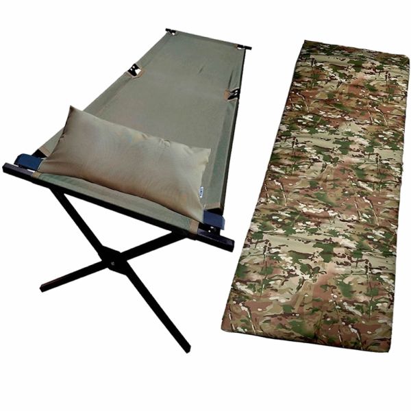 НАТО Розкладачка 196x66 армійська розкладна похідна матрац, подушка, чохол олива